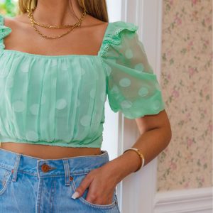 Blusa Cropped em Crepe Papú