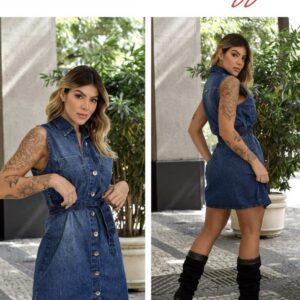 Vestido Jeans Chemise Estravaganzza